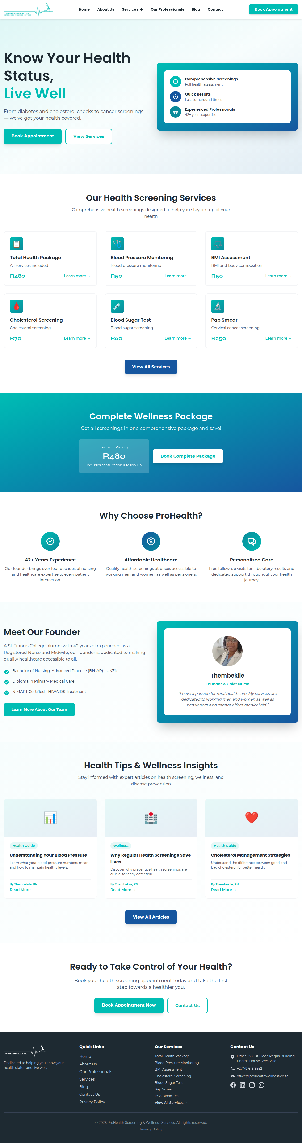 Prohealth Wellness website